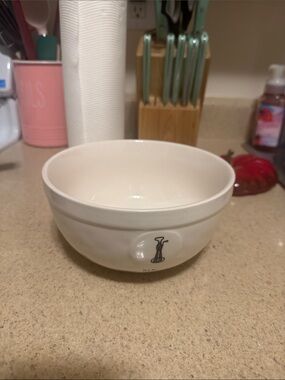 Rae Dunn Cream Ceramic Bowl with Black Accent